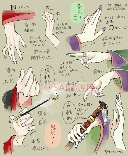 sai资源库动漫手画法参考一组关于手各种姿势的绘画参考马克了可不要