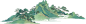 古风插画唯美中国风彩色中国画国风手绘插画山脉飘渺图片