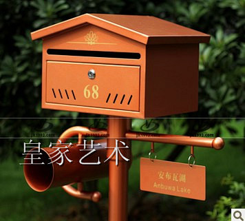 新款户外防雨别墅信箱 防生锈田园信奶箱 ...