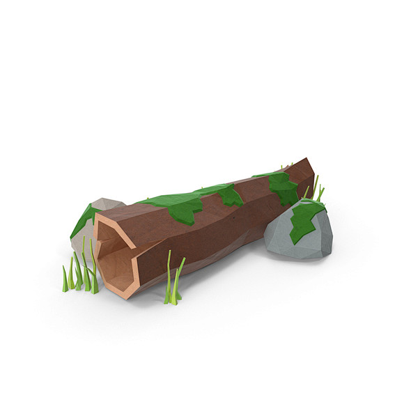 Low Poly Log with Ro...