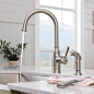 MOEN Noell Single-Handle Standard Kitchen Faucet with Side Sprayer in Spot Resist Stainless-87506SRS - The Home Depot