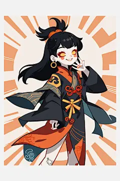 数字艺术扁平风贴画插画贴纸素材-众图网