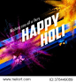 illustration of colorful gulal (powder color) explosion for Happy Holi Background