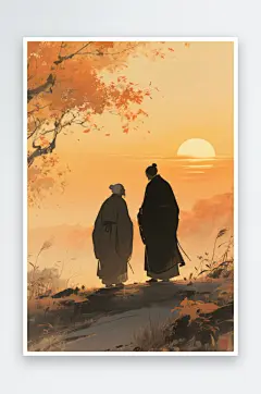 重阳节老年人老人插画背景图