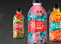 24/7品牌草本植物饮料包装设计，五颜六色的几何三角色块风格包装设计