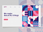 Geometric landing page Premium Vector