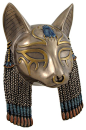 Egyptian Goddess Bastet Cat Head Mask Bronzed Wall Hanging traditional-wall-sculptures@北坤人素材