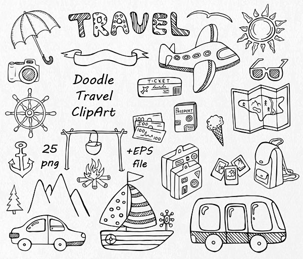 Doodle travel clipar...