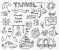 Doodle travel clipart, Hand drawn Summer clipart, Digital clip art, PNG, EPS, AI, vector clipart, Transport, For Personal and Commercial use : Doodle travel clipart set includes:  - 25 PNG files with transparent backgrounds (approximately 4 - 15 (10cm - 3