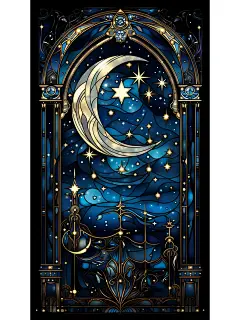 「壁纸」彩绘玻璃·星月夜 - 小红书