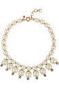 J.CREW Royal gold-tone, faux pearl and cubic zirconia necklace $110