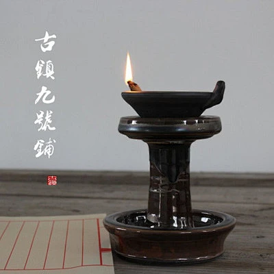 仿古做旧酥油灯禅意茶道油灯宋代青灯中式古典陶瓷烛台老式煤油灯-淘宝网-花瓣网