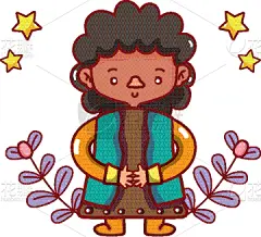 可爱的,男人,动画片,分离着色,衣服,人,表现积极,图像,设计
