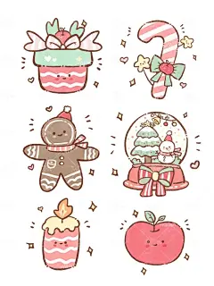 简笔画_圣诞节可爱插画小元素合集_4_Yis文创_来自小红书网页版