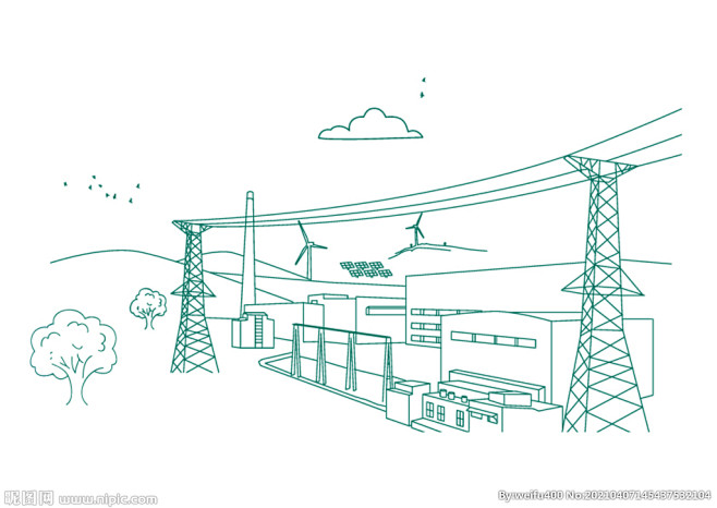 电力铁塔输电线路线描图