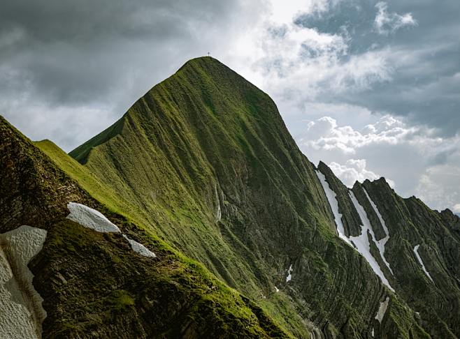 green mountain under...