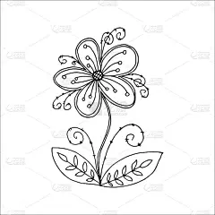 手绘花单涂鸦元素