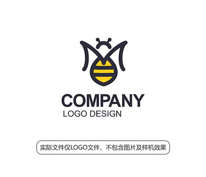 AI M字母蜜蜂logo