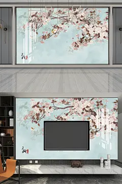 花鸟画手绘花鸟天地人和-众图网