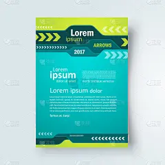 Flyer arrows and tabs cover design, vertical broch