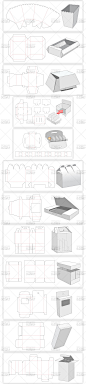 各类型包装盒快递盒刀模展开图纸盒拎袋3D展示平面设计素材源文件-淘宝网