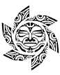 A sun with tribal tattoo design