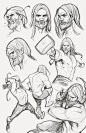 Thor Odinson sketches by Elizabeth Torque