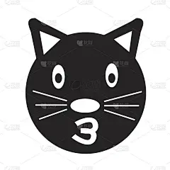 猫脸表情图标插画标志设计