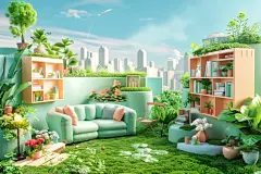 微立体家居立体电商户外场景渲染