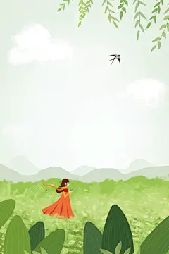 漂亮春天中国传统节日立春二十四节气春天绿色背景图片下载