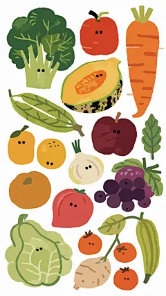 手绘蔬菜水果插画