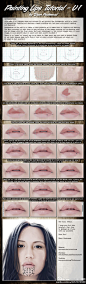 #CG硬克美术资源#一张嘴唇过程图，很美哦~喜欢就转吧！