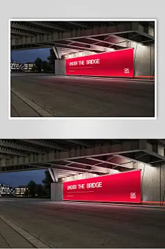 夜间长幅海报大气户外广告样机-众图网