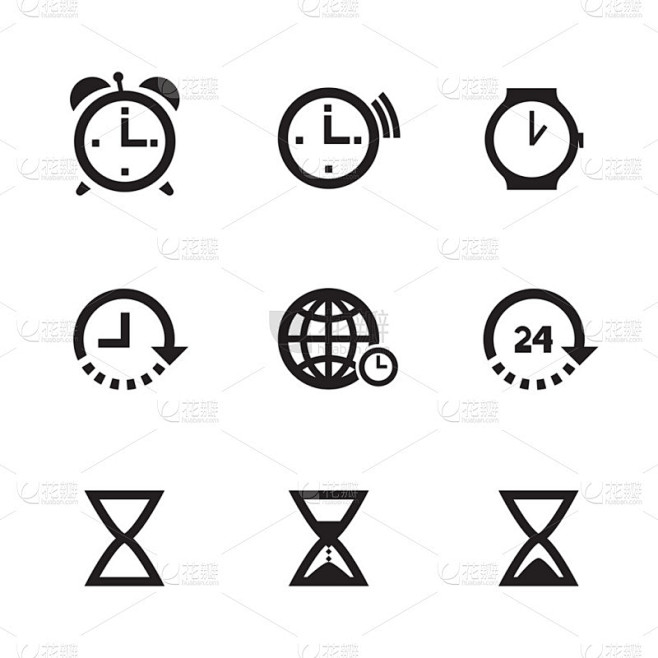 一组时钟图标