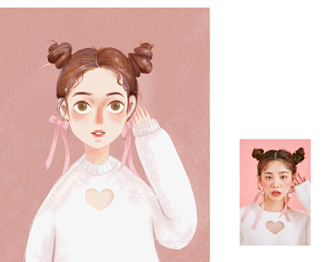 情侣头像照片转手绘真人卡通形象q版画像蜡笔可爱肖像淘宝网