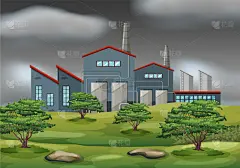 暴风雨,景象,工业建筑,艺术,天气,工业,环境,自然,图像,矢量
