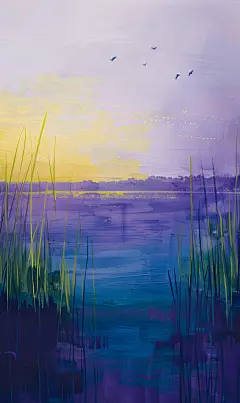 唯美白鹭插画素材图
