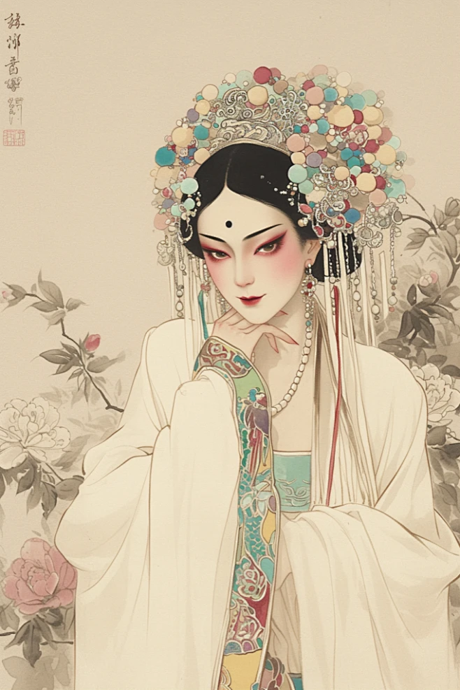 戏曲花旦人物插画形象-花瓣网