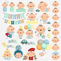 卡通婴儿装饰矢量图 免抠png 设计图片 免费下载 页面网页 平面电商 创意素材