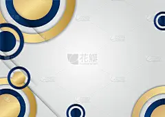 豪华深蓝色和金色抽象几何形状在灰色背景。现代矢量设计模板的介绍背景，证书，名片，横幅，传单和更多