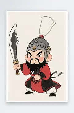 卡通水墨牛头马面中元节鬼节水墨风小鬼插画