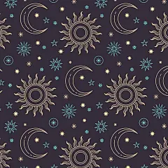 手绘卡通太空星空主题印花插画图案花纹矢量图设计素材