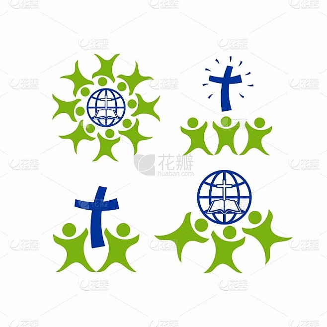基督教的插图。教堂的标志。在基督里合一。基督的门徒。素材-花瓣网