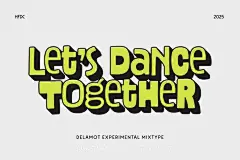 Delamot趣味时尚文创品牌广告海报封面服装标题手写英文字体包素材