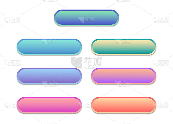 Blank template of web buttons. Set of modern multi素材-花瓣网