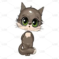 小猫。猫幼崽。可爱有趣的动物。的孩子。卡通风格。孤立在白色背景上。向量
