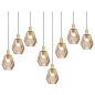 Brass and Smoked Glass Pendant Lamps by Limburg Glashütte HEIGHT: 11.81 in. (30 cm) DIAMETER: 9.06 in. (23 cm): 