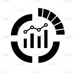 伊波字形图标。首次公开发行。股市启动。市场分析图表。业务分析。统计和信息图表。剪影符号。负空间。向量