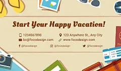 Simple Cartoon Style Travel Agency Introduction Propaganda Business Card
