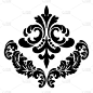 大马士革中心元素隔离。向量大马士革插图。